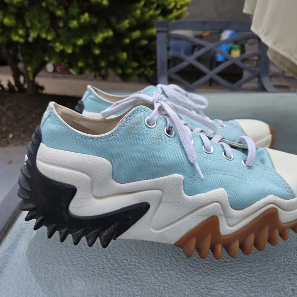 Converse Run Star Sz 8 Men Motion Platform 90s Turquoise White Sneaker - Picture 9 of 16